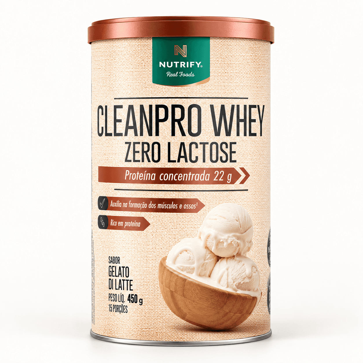 Nutrify CleanPro Whey Zero Lactose Gelato Di Latte 450g