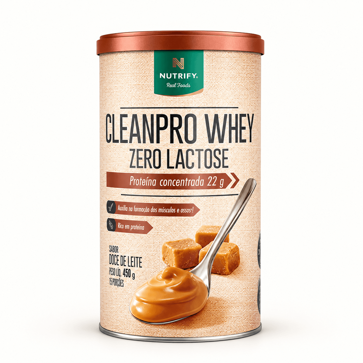 Nutrify CleanPro Whey Zero Lactose Doce de Leite 450g